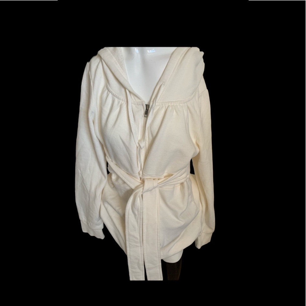 Plush & Lush  Cream hoodie with belt. New